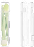 Sankoly Travel Cosmetic Brush Holder 2 PCS Portable Cutlery Case with Lid and Air-holes Multi-functional Clear Plastic Storage Container for Cutlery Toothbrush Makeup Brush, 9.1 x 1.9 x 1.2in by Sankoly