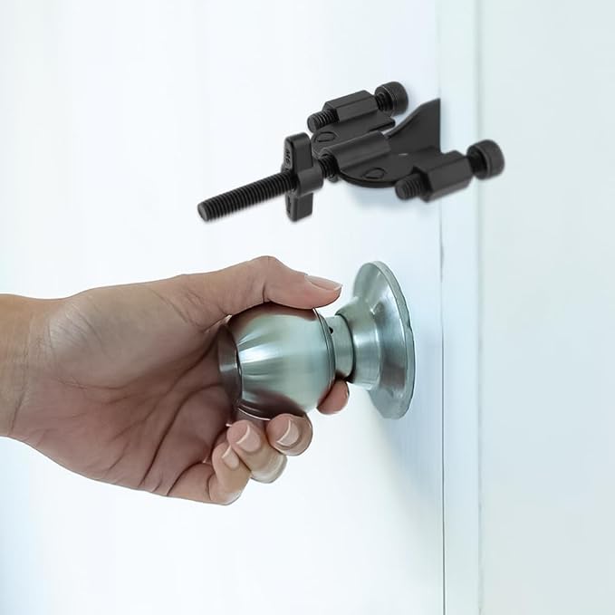 Portable Door Lock, Adjustable Door Lock, Door Lock Security Devices | Home Security Door Locker Travel Lockdown Locks for Additional Safety and Privacy Protion(3.8inch) - Image 5
