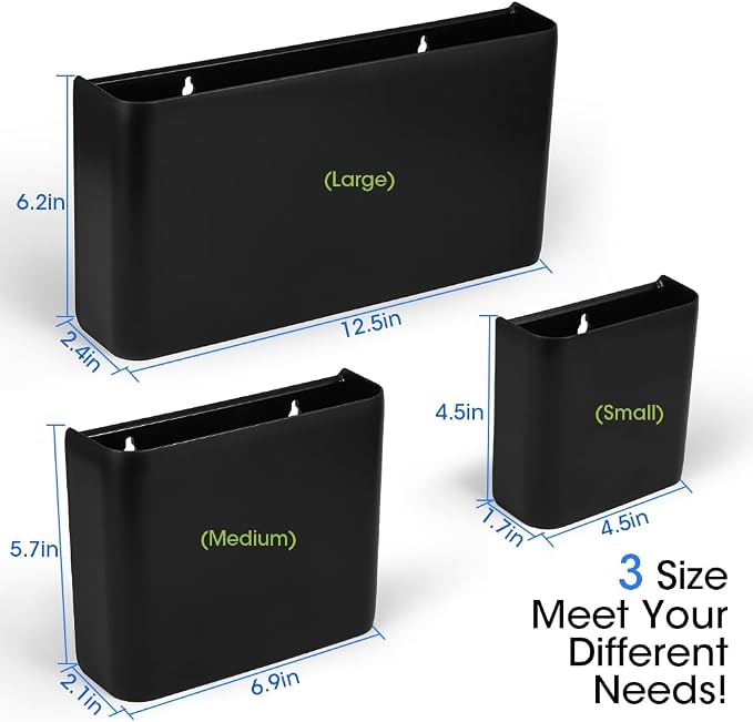Picowe 3 PCS Magnetic Laundry Storage, Magnetic Storage Box for Laundry Room, Kitchen, Bathroom, Office, Space-Saving Trash Container Hanging on Dryer, Washer or Wall Mount Trash Bin (Black) - Image 2