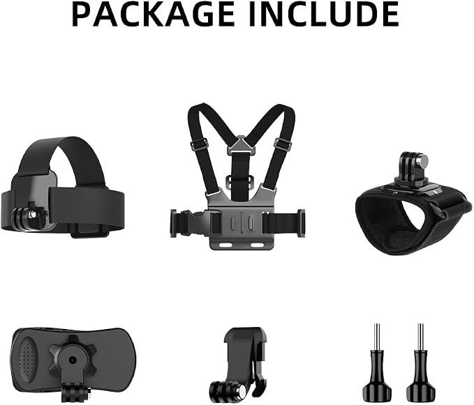 4 in 1 Accessories Set for DJI Action 6/5Pro/4/3/2,Chest Mount Harness/Head Strap Mount/ 360°Rotating Wrist Strap/360° Rotation Quick Clip Bracket for GoPro Hero 13/12/11 (Set 1) - Image 7