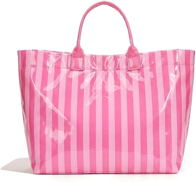 Lushandy PVC Tote Bag for Women Jelly Beach Bag Top Handle Hobo Handbag | Water-Resistant, Wipe Clean, Lightweight by Lushandy
