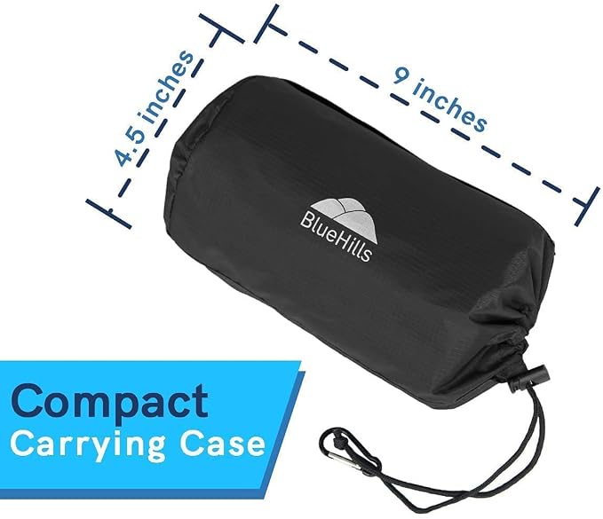 BlueHills Premium Soft Compact Travel Blanket Value Pack Set of 2 - Airplane Flight Blanket Throw in Soft with Luggage Belt Compact Pack Large Blanket for Travel Black and Navy Blue Color - Image 5