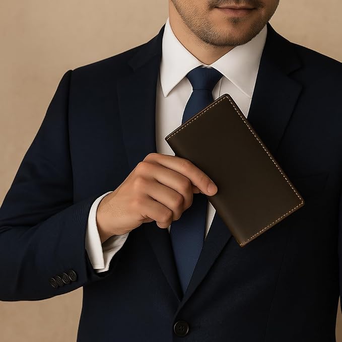 Marshal Bifold Leather RFID Blocking Wallet For Men & Women | Genuine Leather Holder With 19 Slots, 2 Bill Compartments & ID Window | For Credit/Debit Cards, Money & More (Cazoro Brown) - Image 7