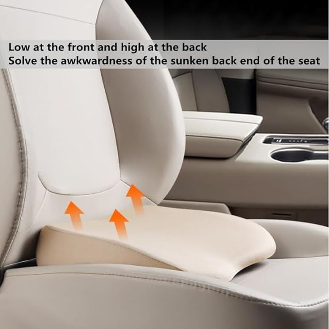 Car Seat Cushion for Driving, Car Booster Seat Cushion for Short Drivers | Portable Driver Seat Cushion to Raise Height 3.5 in,Office Chair Back Support Pillow for Lower Back Pain Relief - Image 2