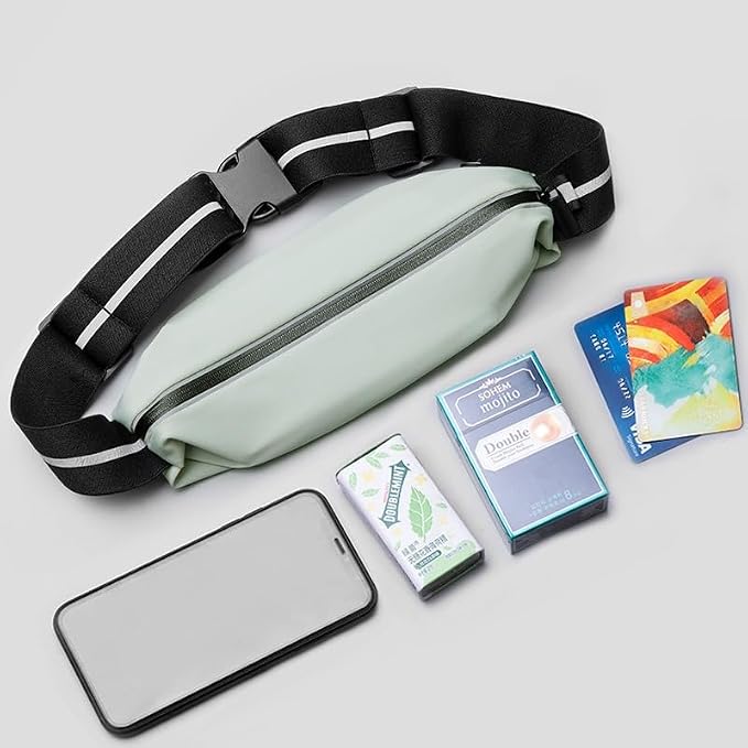 Running Belt for Men Women, Waterproof Fanny Pack, Reflective wallet,Black | Reflective Fanny Pack For Running,Cycling Exercise Travel,Fitness,Sports And Night Running,Slim Adjustable-sized running belt - Image 9