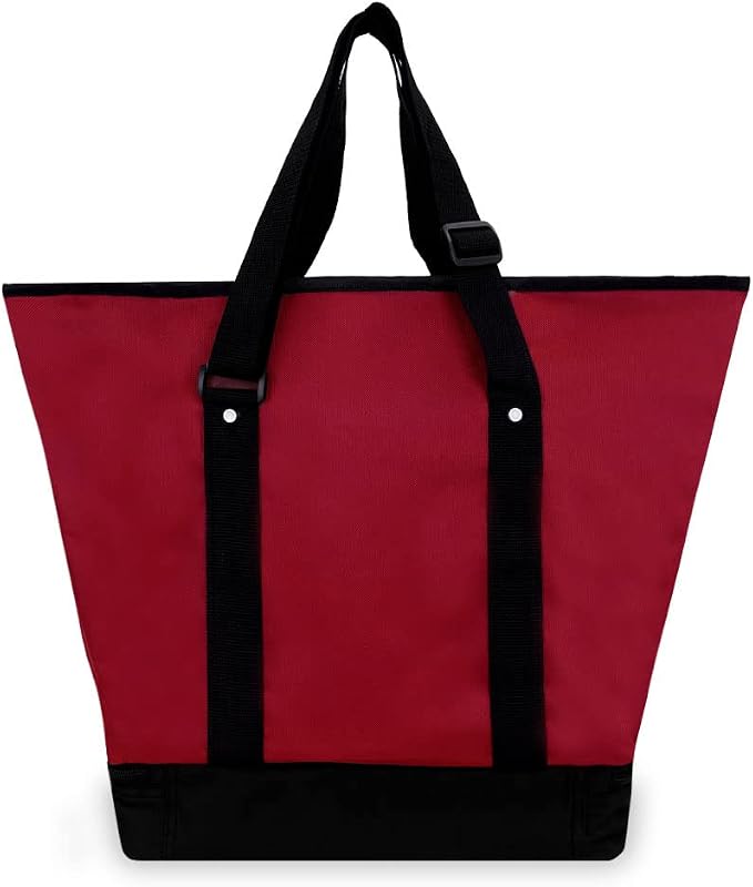 Everest Luggage Deluxe Shopping Tote, Burgundy/Black, Burgundy/Black, One Size - Image 4