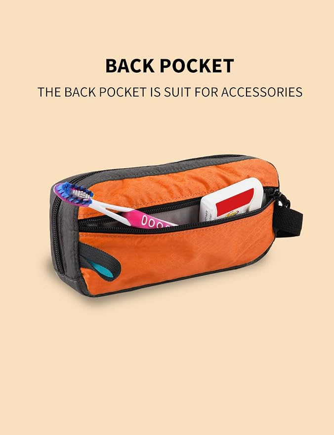 GOX Travel Small Toiletry Bag for Men Nylon Dopp Kit Medicine Bag Travel Organizer Pouch Shave Kits for Teens Toiletry Essentials Bathroom Compact (Orange, 7.9 * 3.7 * 2 Inches) - Image 8