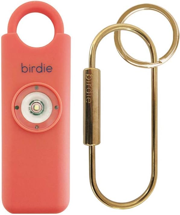 She’s Birdie–The Original Personal Safety Alarm for Women by Women–Loud Siren, Strobe Light and Key Chain in a Variety of Colors (Coral) by ShesBirdie