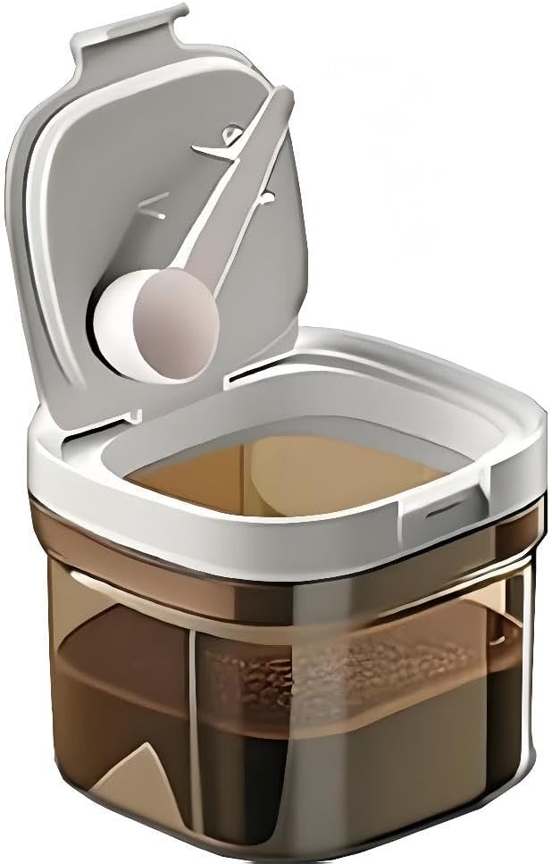8oz Coffee Canister, Airtight Storage Container, 800ml | Food Storage Container with Magnetic Scoop, Kitchen Jar for Grounds, Beans, Tea, Sugar, Flour, Cereal by Unknown