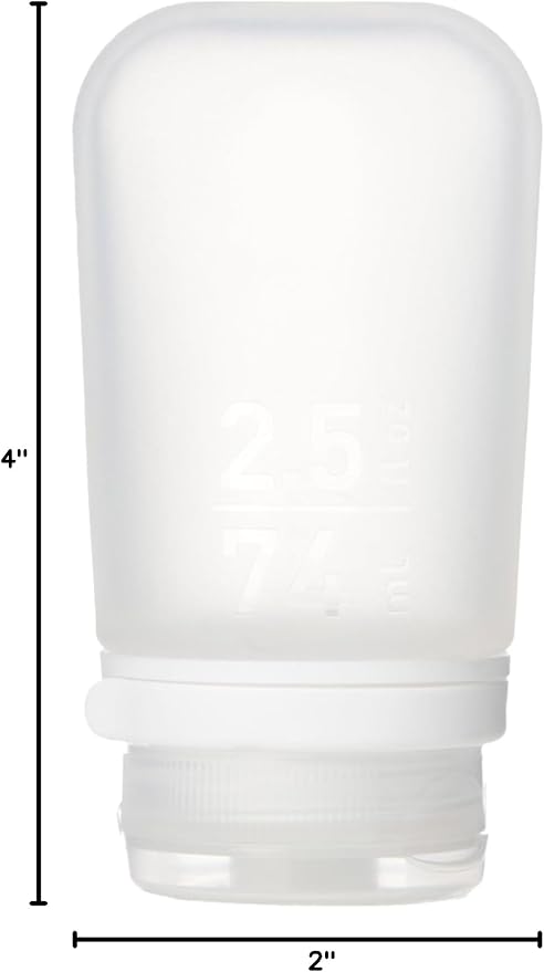humangear GoToob+ (Medium) | Refillable Silicone Travel Bottle | Locking Lid | Food-Safe Material | Clear, Medium (2.5 fl.oz.; 74ml) | Refillable & Leak-Proof Silicone Travel Size Bottles with Locking Cap for Toiletries, Camping & TSA Carry-On - Image 7