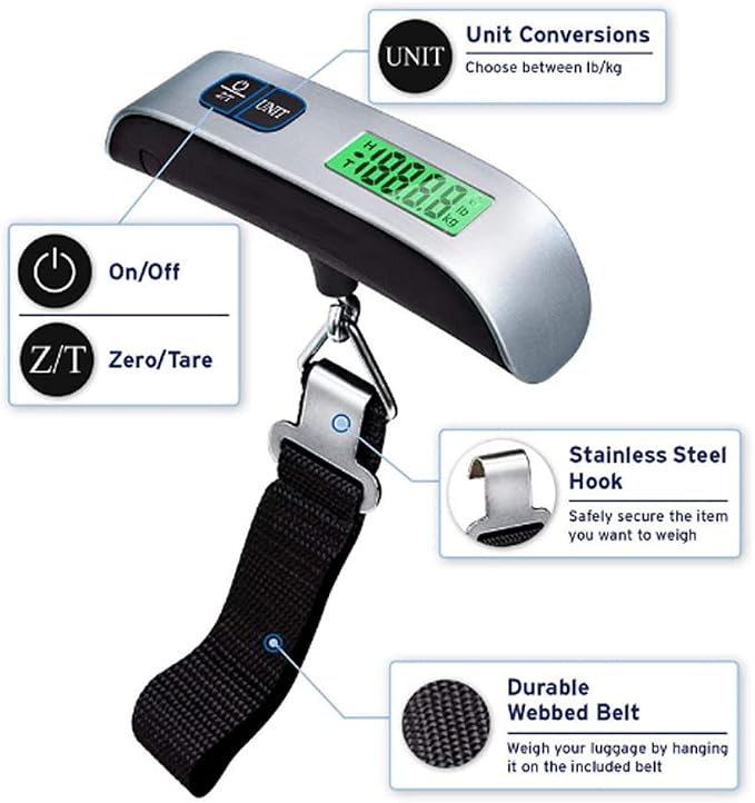 Luggage Scale, Easy to Carry, Small in Size, Suitable for Carrying, 110 pounds, Will be a Popular Luggage Scale in The Future (1), 5.9x4.2x1.49inches - Image 2