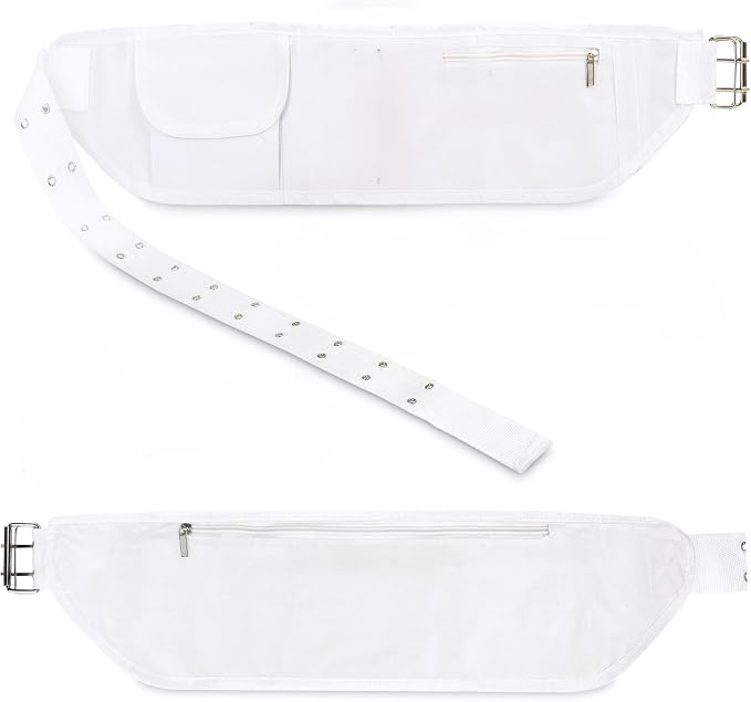 Generic Ihram Belt for Hajj and Umrah - Adjustable Size with Front Pockets and Zippered Compartments by Unknown