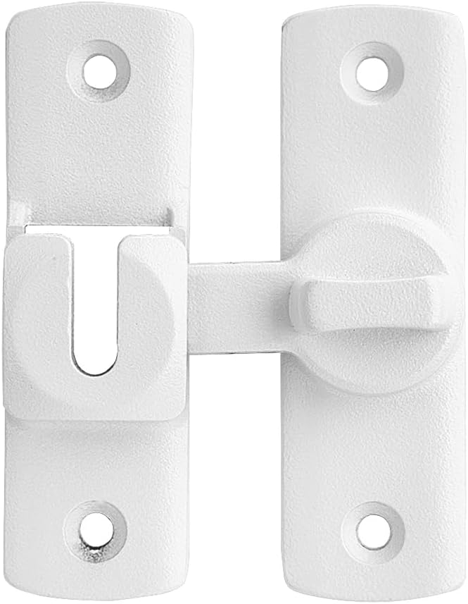 3 Pcs Matte White 90/180 Degree Flip Lock,Aluminum Alloy Barn Door Latch | Right Angle Door Lock Latch,Sliding Door Latches,Flip Gate Latches,for bedroom,garage,drawer,cabinet,window,pet enclosures - Image 7