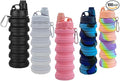 Collapsible Water Bottles 5 Pack 500ml（Colorful | Travel Sports Portable Water Bottle Reusable Water Bottles silicone Water-proof camping water bottle. by Dontinhu