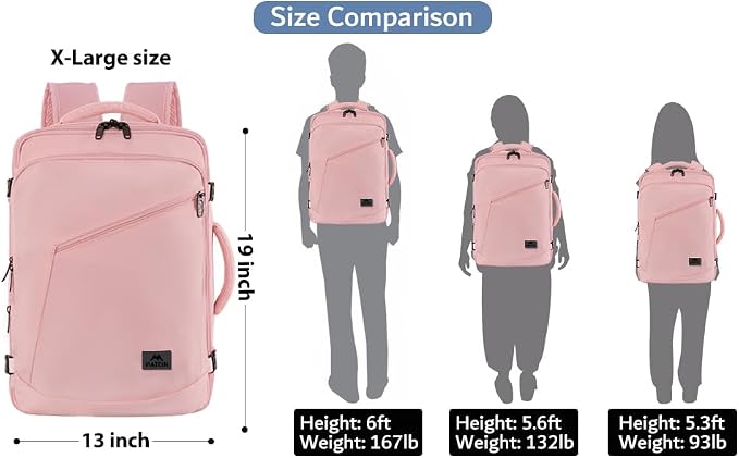 MATEIN Womens Travel Backpack, Extra Large Carryon Backpack for Airplane | Cute Weekender Daypack for Women, Traveling Accessories, Fit Overhead Bin, Water Resistant, Gifts for Frequent Traveler, Pink - Image 7