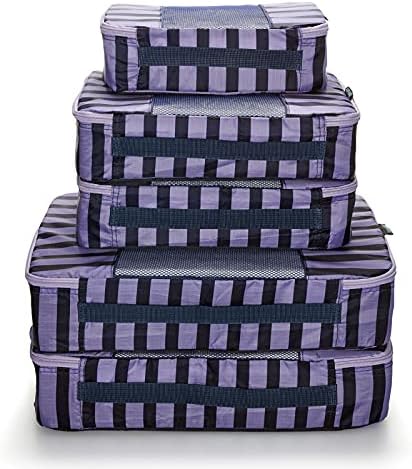 Travel Wise Packing Cubes for Travel - 5 Piece Set with Pattern Design, Lightweight Ripstop Nylon Luggage Organizers with Mesh Panel, Small Medium Large Sizes - Image 10