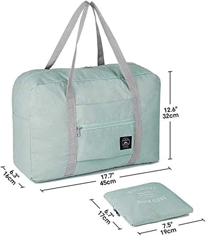 2 Pack Foldable Travel Duffel Bags - Carry On Weekender Overnight Hospital Tote Gym Bag with Toiletry Bag, Women - Image 6