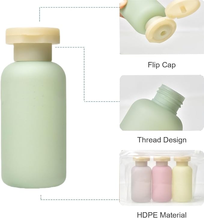 Travel Shampoo Bottles for Toiletries, Leak Proof Travel Size Toiletries Bottle Containers for Shampoo and Conditioner, Reusable Squeeze Bottles, Essentials Accessories (Garden Series, 3.4oz, 4Pcs) - Image 2