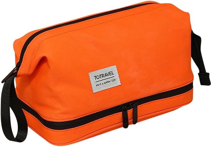 Travel Toiletry Bag Water-resistant with Hanging Hook for Mens Large Packing with Waterproof Wet/Dry Compartment Travel Shower Bags Travel Toiletry Organizer Dopp Kit Shaving Bag by SINLAND