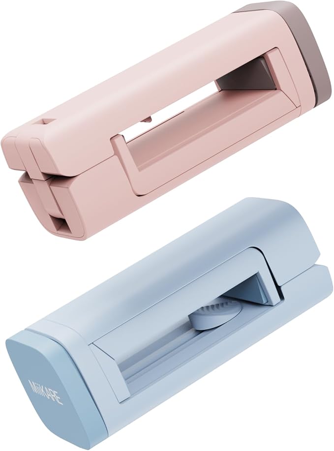 2PCS Airplane Phone Holder Mount, Plane Travel Essentials, Pink & Blue | Universal Hands-free Phone Holer with 360° Rotation for Flying, Accessory Travel Must Haves Phone Stand for Desk, Tray Table by MiiKARE