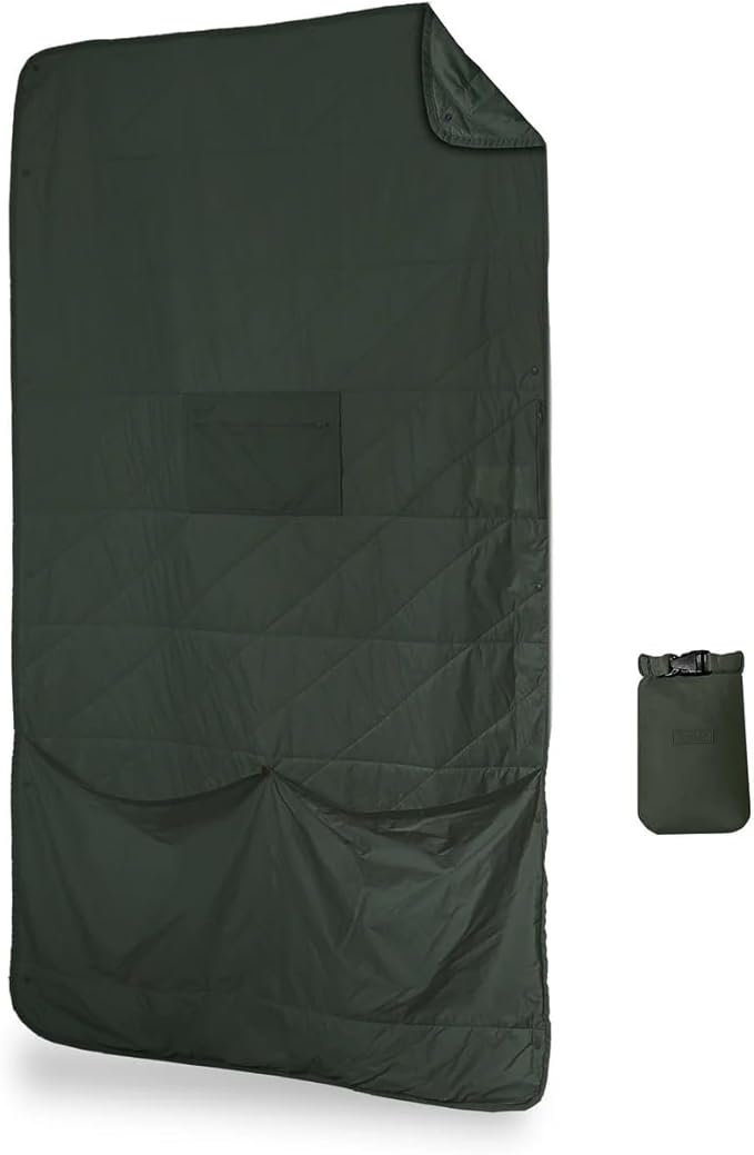 Gravel Layover Travel Blanket – Ultra-Light Compact Blanket for Camping and Outdoor Adventures - Down Alternative Portable Travel Blanket for Layovers & Road Trips (Spruce) by Gravel