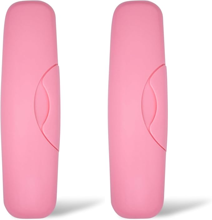RADIUS Toothbrush Travel Case for Big Brush/Original/Scuba Brushes, BPA-Free Recycled Plastic, Portable for Bathroom, School, Home, Camping - Pastel Pink (Pack of 2) by RADIUSCorporation