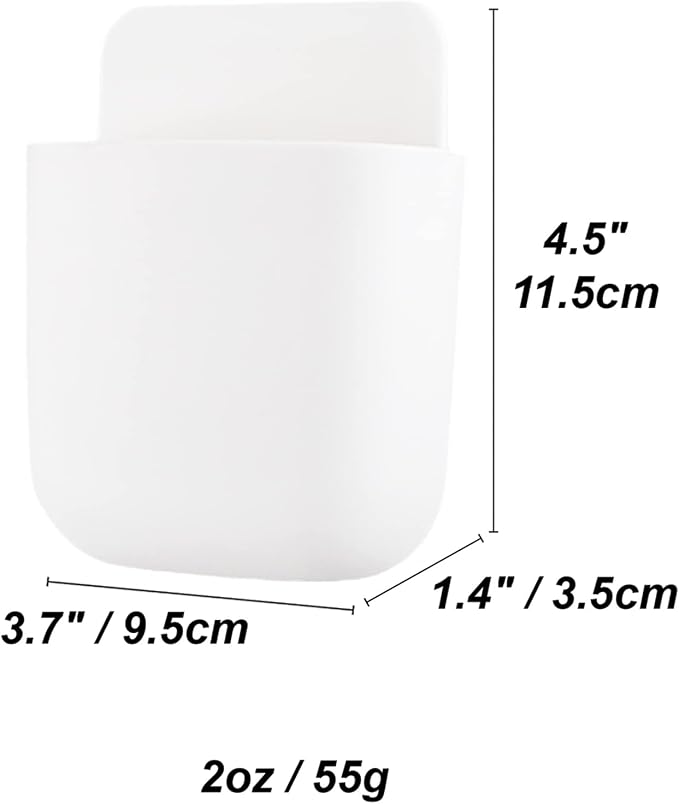 3 Pcs Remote Control Holder, Wall Mount Pen Holder Hole-Free Self Adhesive Phone Charging Organizer Pencil Storage Containers for Home Office School Supply Orgaizer ​(White - Image 6