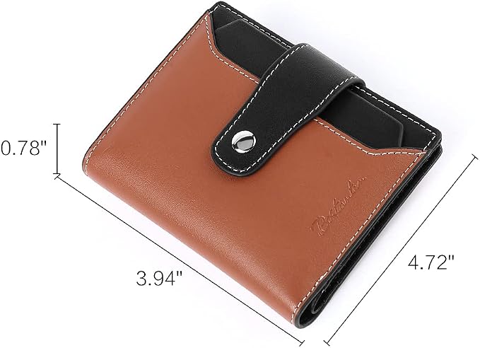 BOSTANTEN Leather Womens Wallet Small RFID Blocking Credit Card Holder | Removable ID Window, Zipper Coin Pocket, Bifold, Minimalist, Fits Small Purses, Daily Use, Ladies Gifts, Brown-Black - Image 7