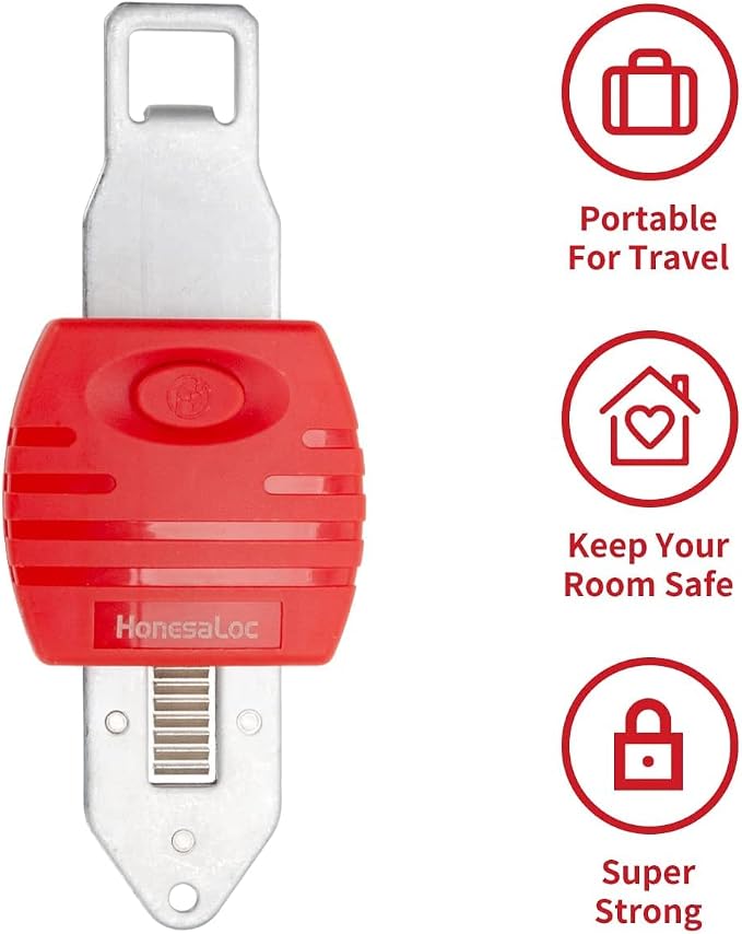Portable Door Lock, Anti-Theft Lock, Travel Door Lock for Additional Privacy and Safety, Home Security Door Locker for Hotel Apartment School - Image 3
