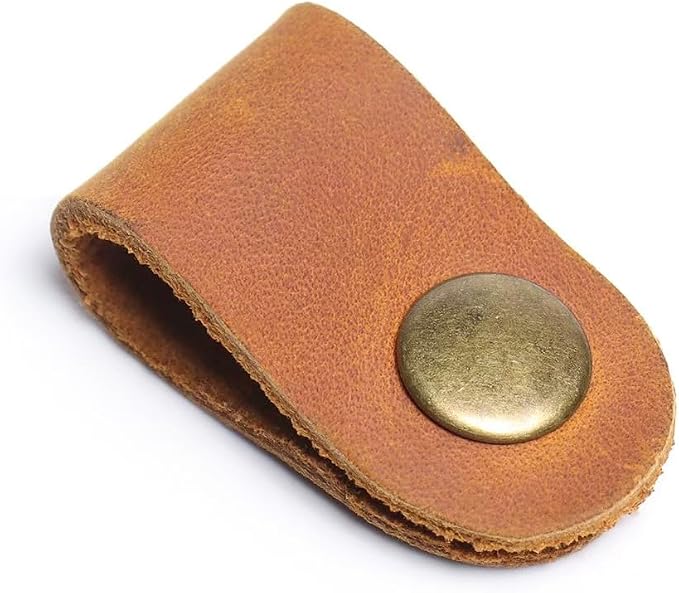 Vintage leather Electronic organizer travel case,cord keeper travel pounch, charger shortage for essentials mouse, adapter, cables,Cable Straps,Earbud case,wrap (Brown leather with band & Organizer) - Image 5