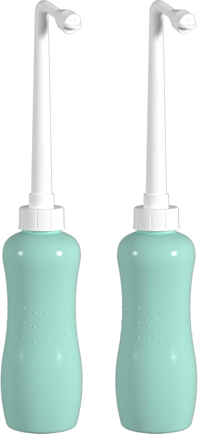 Hibbent 2 Pack 500ml Portable Bidet Sprayer for Women or Men, Handheld Travel Bidet for Personal Hygiene, Jet Spray Bottle for Toilet & Bathroom, Peri Bottle for Postpartum Care, Travel Bag, Green - Image 8
