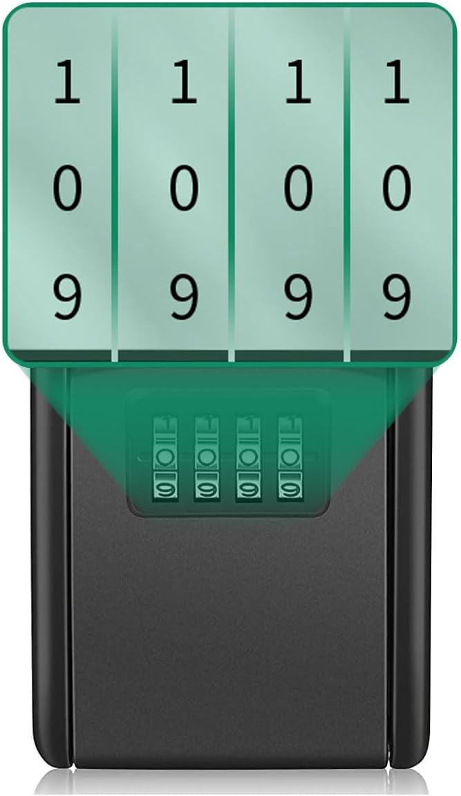 4 Digit Combination Key Lock Box, Portable Key Safe with Removable Cable, Resettable Waterproof Key Storage Box for Outdoor Door Knob Mount, Ideal for Airbnb, Home, Garage, Office & Vacation Rental - Image 4