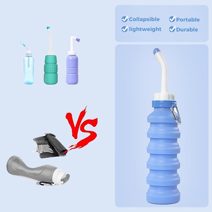 550ML Portable Foldable Bidet Bottle, Blue– Travel-Friendly, Leak-Proof, Personal Hygiene Bidet for Home, Office, Outdoor & Postpartum Care - Image 7