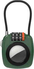 Combination Padlock with Tracker, Combination Lock with Smart Tag Compatible with Apple Find My, for Airtag Holder with Cable Lock for Travel, Pet Tracking, Bags, Keys, Luggage, Green by Unknown