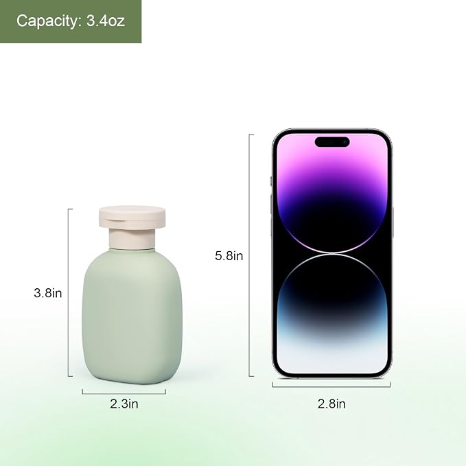 3.4 oz Small Plastic Travel Shampoo Bottles, Empty Plastic Squeeze Bottles with Flip Cap for Toiletries, Leakage-proof Travel Shampoo and Conditioner Bottles (4 pack, Green) - Image 4