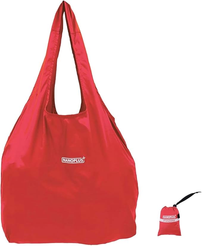 Compact Reusable Grocery Tote Bag – Lightweight, Foldable & Packable Shopping Bag for Travel by NANOPLUS