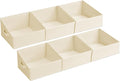 DIMJ Closet Storage Bins - Fabric Storage Baskets for Shelves, Collapsible Clothes Organizer with Handles for Purse, Toys, Books, Towel, Clothes, 6 Pack, Beige by DiMJ