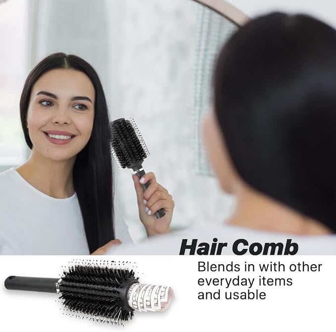 2PK Diversion Round Hair Brush with Secret Hidden Compartment, Safe Stash Box Container for Money, Jewelry, House Keys, Valuables, for Travel or Home Use - Image 3