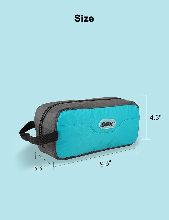 GOX Travel Small Toiletry Bag for Men Nylon Dopp Kit Medicine Bag Travel Organizer Pouch Shave Kits for Teens Toiletry Essentials Bathroom Compact (Turquoise, 9.8 * 4.3 * 3.3 Inches) - Image 6
