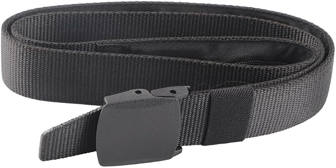 Travel Security Money Belt with Hidden Money Compartment Pocket, Cashsafe Anti Theft Wallet Non Metal Buckle Unisex Nylon Belt, Money Belt for Men Security Belt (Black) - Image 4
