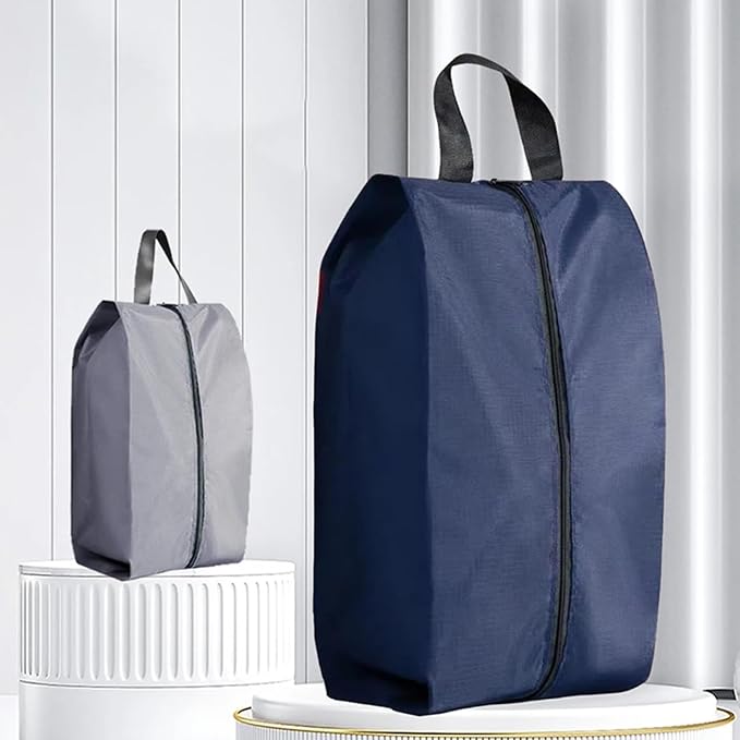 5Pcs Large Travel Shoe Bags Portable Travel Gifts Shoe Organizer with Zipper Closure, Waterproof Nylon Shoe Storage Organizer with Handle Travel Bags For Men and Women, Navy - Image 6