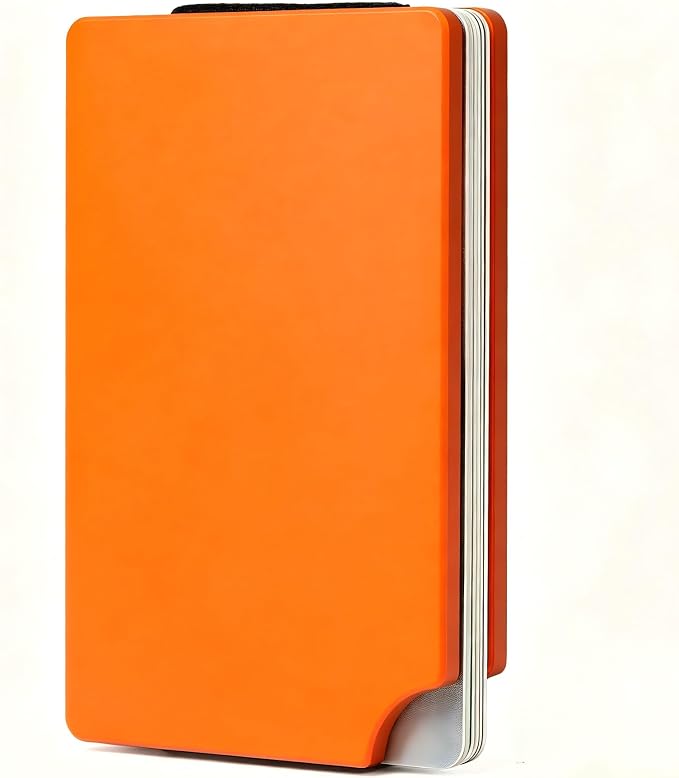 Minimalist Wallet for Men, Slim Metal RFID Blocking Wallet Credit Card Holder Money Clip & Cash Strap, Scratch-Resistant Holds 15 Cards,Ideal Gift for Men | Matte Orange - Image 2