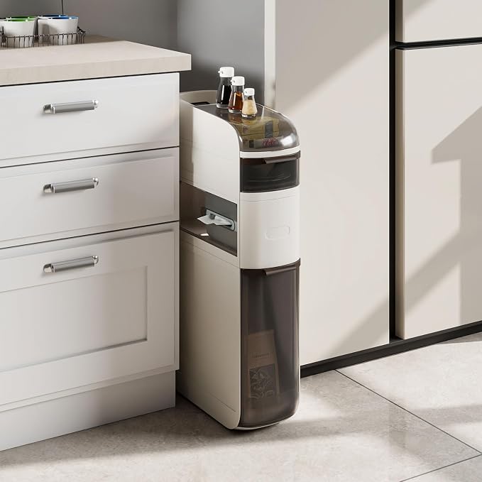 Giantex 4-Tier Narrow Bathroom Storage Cabinet (17" x 7" x 30") | Slim Rolling Toilet Paper Organizer w/ Drawers, Tissue Box, Movable Plastic Cart for Laundry, Living Room, Kitchen - Image 2