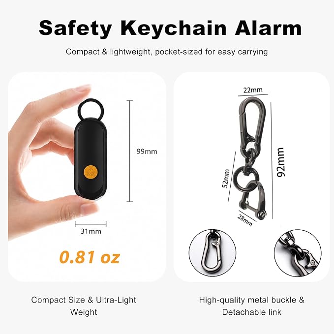 Personal Safety Alarm, Find My Tracker Keychain for Apple & Google, Black | Real-Time Tracking • Loud Alarm • SOS Strobe • Apple & Android Compatible • Personal Safety - Image 5
