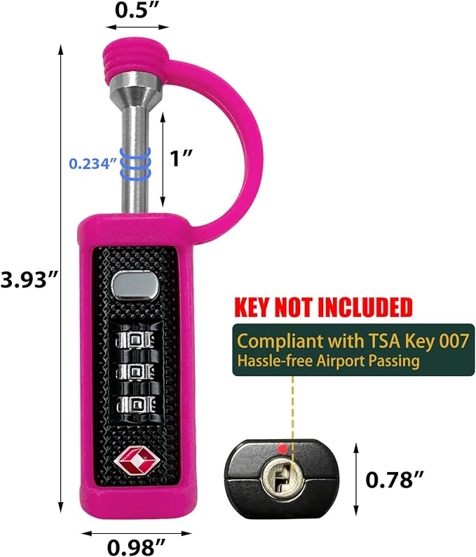 LAFENLIN TSA Lock for Gun Case, 3-Dial Combo Padlock | TSA-approved Combo Padlock (No key). Cut-resistant Steel Shaft, Weatherproof. Fits Rifles,Pistols, Cameras,Cases & Ammo Boxes - Image 2