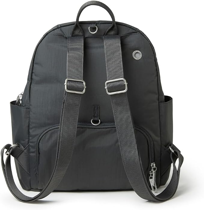 Baggallini Securtex® Anti-theft Vacation Travel Backpack 10x13 Slash-Resistant Nylon Daypack w/RFID, Charcoal - Image 8