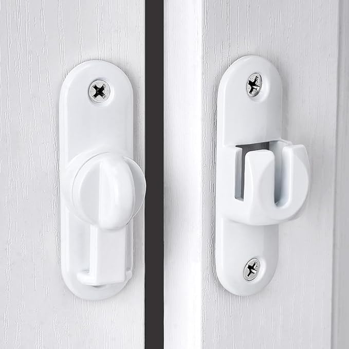 10 Packs White 90/180 Degree Barn Door Latches,Flip Gate Lock | Zinc Alloy Flip Gate Latches,Right Angle Door Lock,for bedroom,garage,sliding door,window,cabinet,drawer,pet enclosures - Image 6