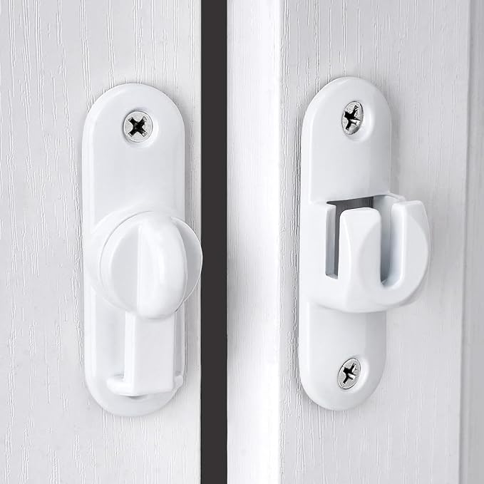 3 Packs White 90/180 Degree Barn Door Latches,Flip Gate Lock | Zinc Alloy Flip Gate Latches,Right Angle Door Lock,for bedroom,garage,sliding door,window,cabinet,drawer,pet enclosures - Image 6