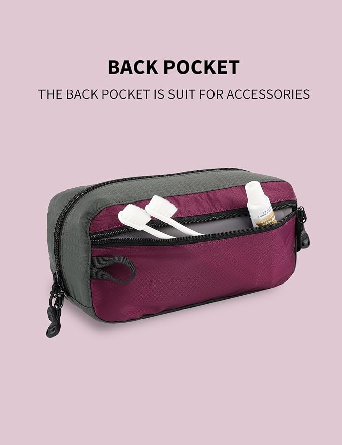 GOX Travel Small Toiletry Bag for Men Nylon Dopp Kit Medicine Bag Travel Organizer Pouch Shave Kits for Teens Toiletry Essentials Bathroom Compact Purple 9.8 * 4.3 * 3.3 Inches - Image 4