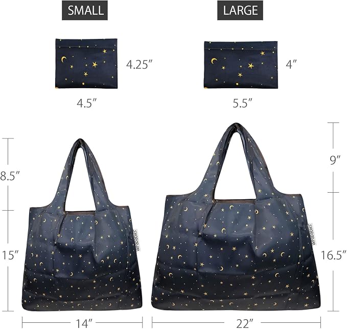allydrew Large Foldable Tote Nylon Reusable Grocery Bags - Image 3